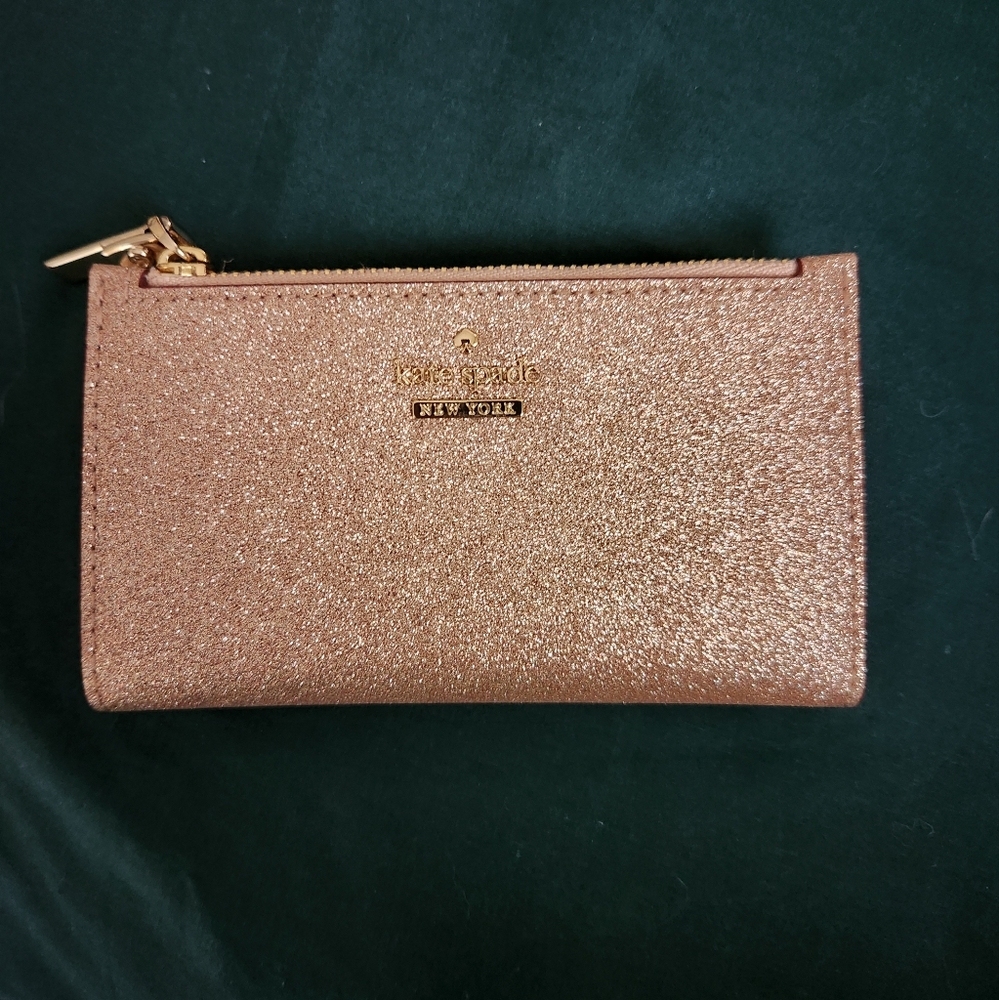Kate Spade Rose Gold Small Slim Bifold Wallet